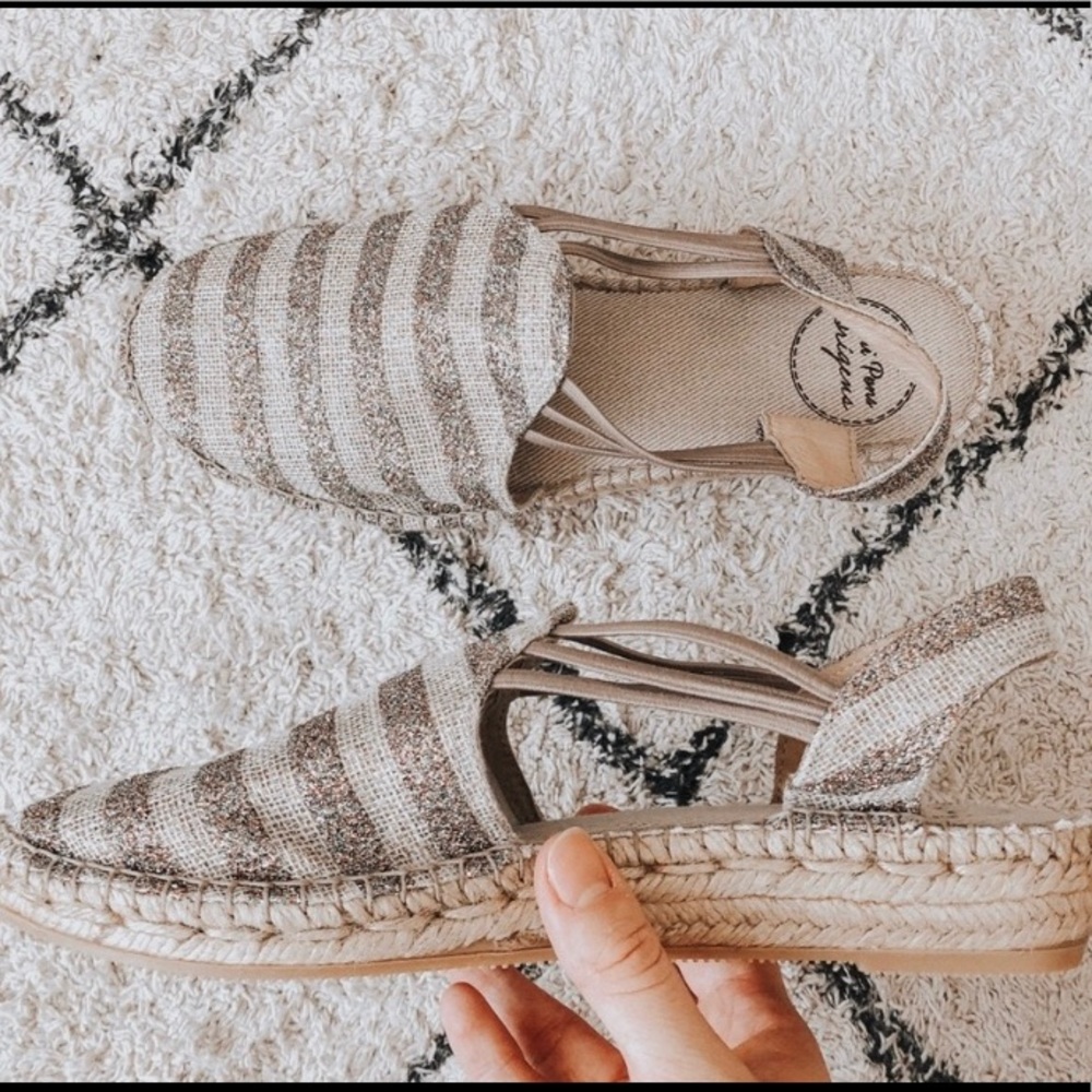 Toni pons glitter stripe espadrilles. NWOT